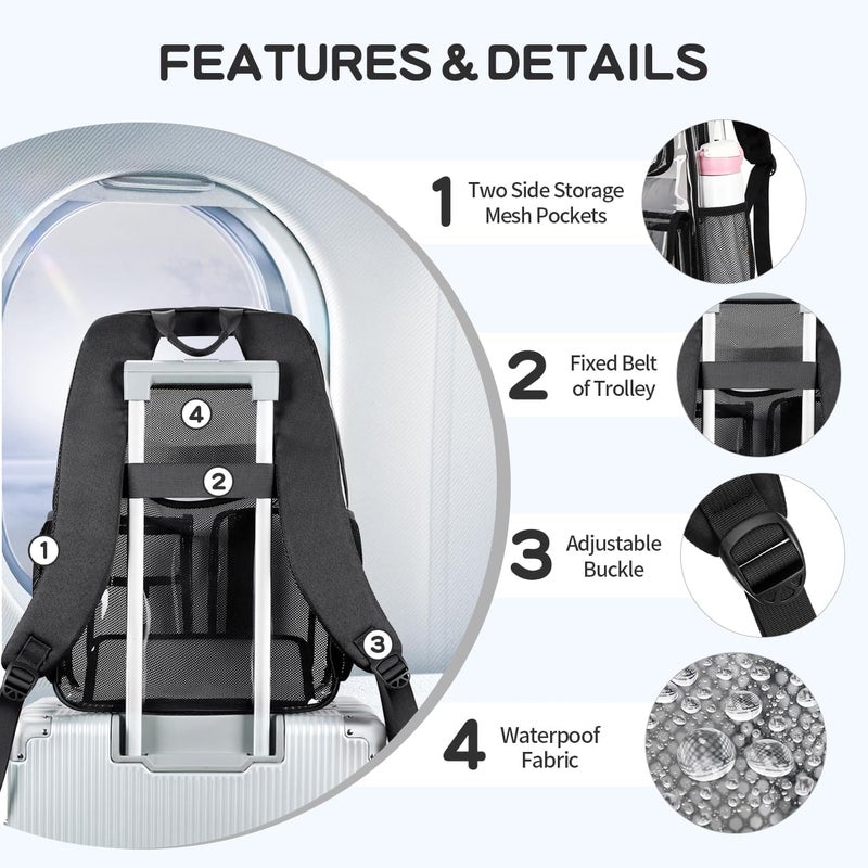 Cusangel Clear X-Large Backpack Heavy Duty Clear BookBag,17.5inch TPU Large Capacity See Through Backpack for Sport Events,Travel,Plastic backpacks for 15age+ - Image 4